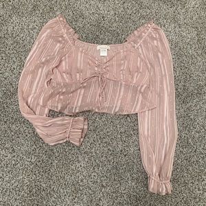 Baby pink crop blouse